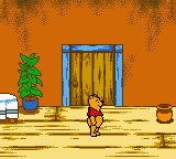 Disney's Winnie the Pooh: Adventures in the 100 Acre Wood (Game Boy Color) screenshot: Pooh in the house.