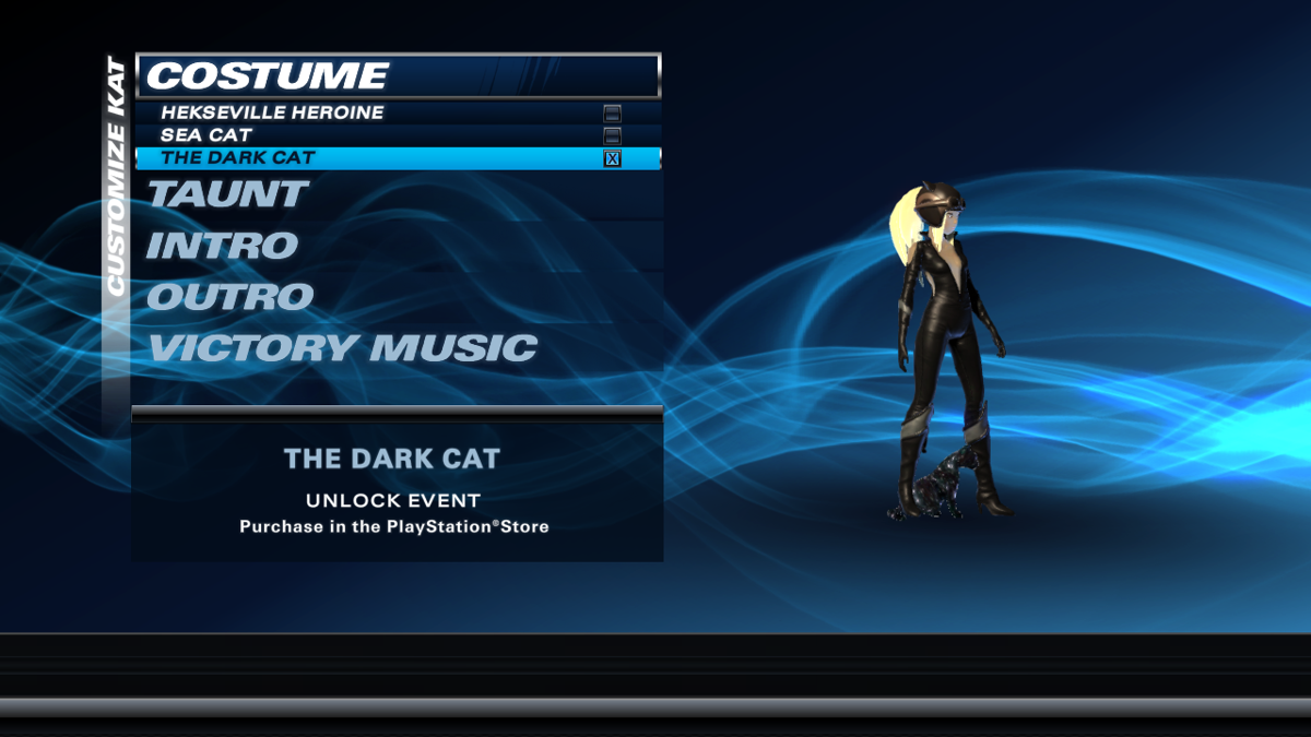 PlayStation All-Stars Battle Royale: Gravity Rush's The Dark Cat Costume (PlayStation 3) screenshot: The Dark Cat