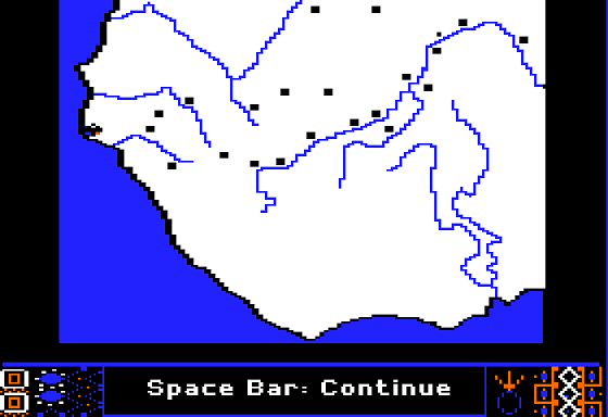 Caravans to Timbuktu! (Apple II) screenshot: Reviewing my Map