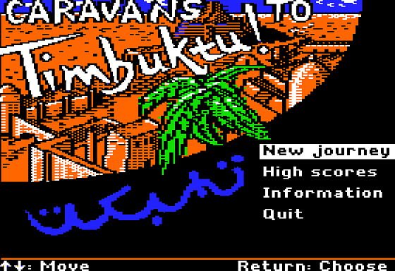 Caravans to Timbuktu! (Apple II) screenshot: Title Screen