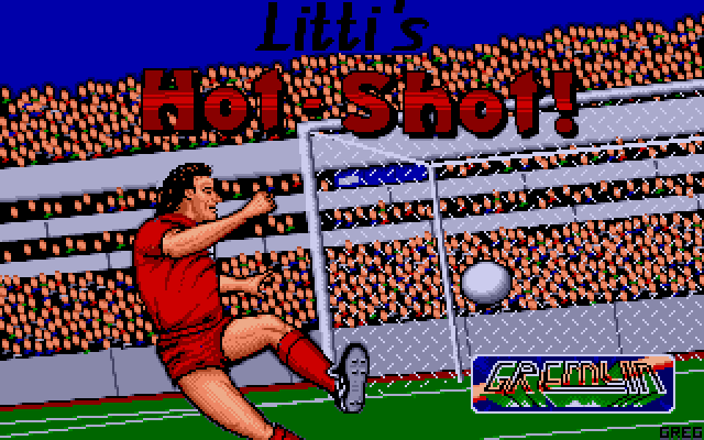 Gary Lineker's Hot-Shot! (Amiga) screenshot: Title screen (German version)