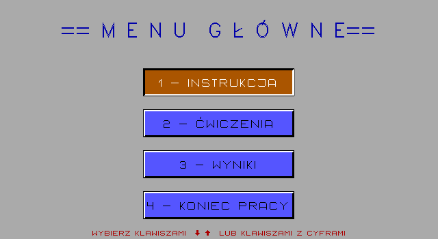 Matematyka dla najmłodszych (DOS) screenshot: Main menu