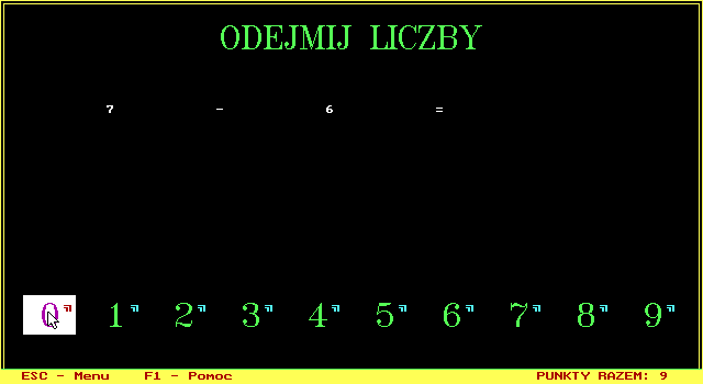 Matematyka dla najmłodszych (DOS) screenshot: Digits operations