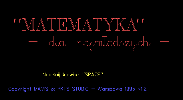 Matematyka dla najmłodszych (DOS) screenshot: Title screen