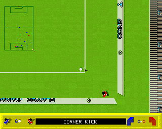 Kick Off: Extra Time (Amiga) screenshot: Corner kick