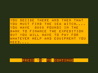 The Mystery of the Java Star (TRS-80 CoCo) screenshot: Search for the Sea Witch