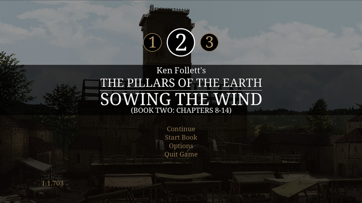 Ken Follett's The Pillars of the Earth (Windows) screenshot: Title screen: Book 2 - Sowing The Wind