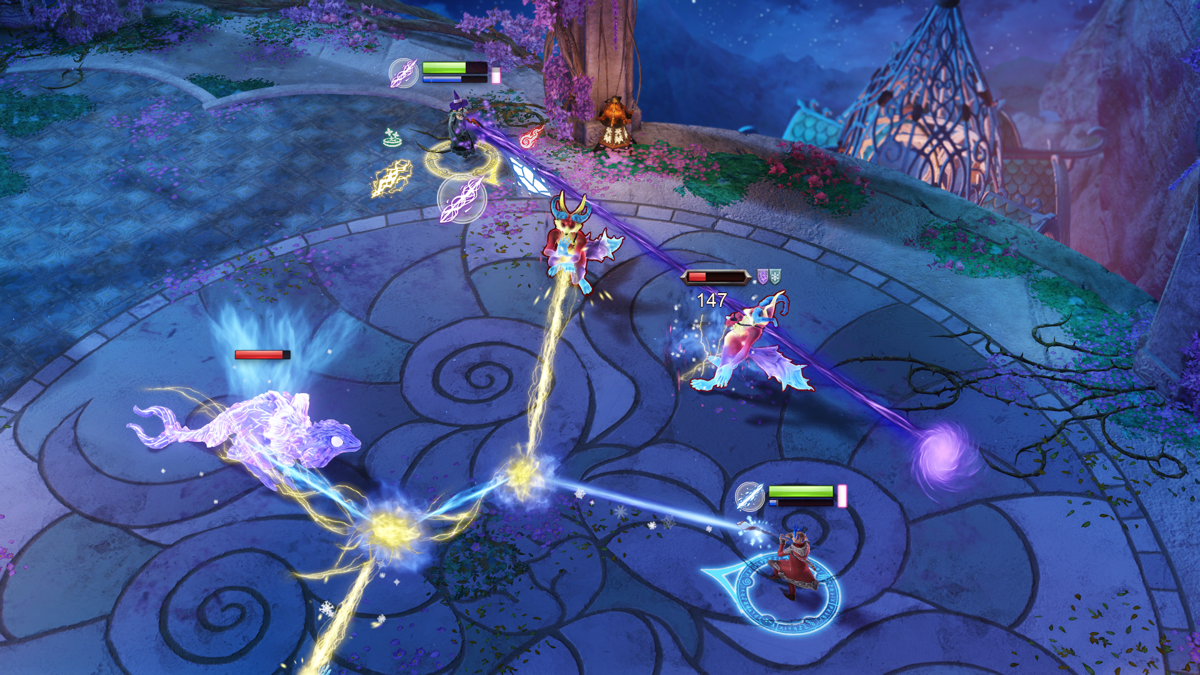 Nine Parchments (Windows) screenshot: Ice beam battle