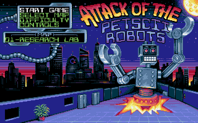 Attack of the Petscii Robots (Amiga) screenshot: Main menu