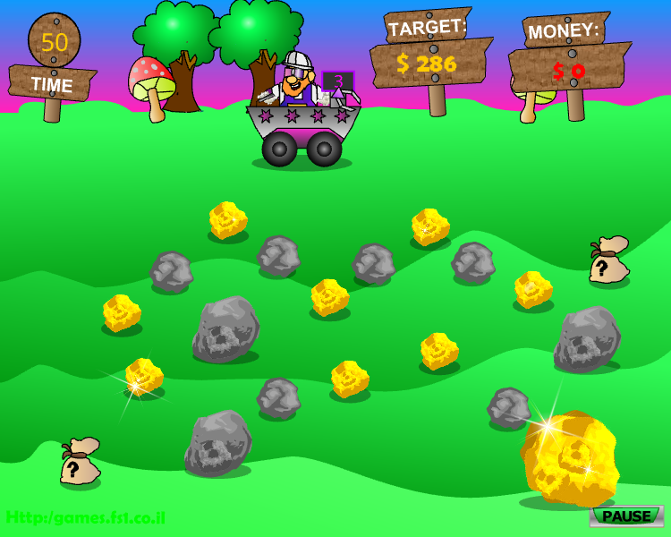 Rocks Miner 2 (Browser) screenshot: Start of the game