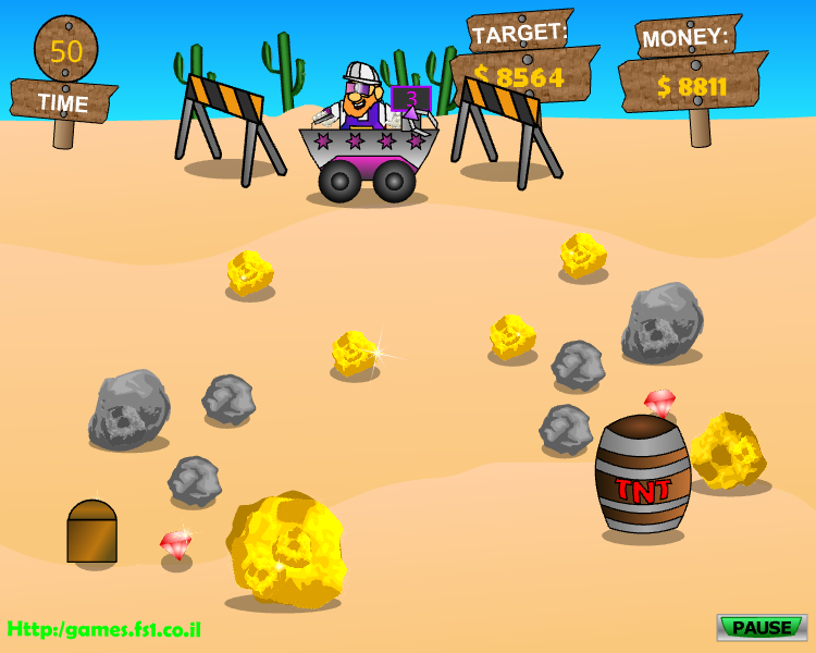 Rocks Miner 2 (Browser) screenshot: Start of level 9