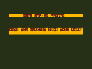 The Mystery of the Java Star (TRS-80 CoCo) screenshot: Now Time to Explore London