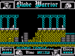 Blade Warrior (ZX Spectrum) screenshot: Starting a new game.