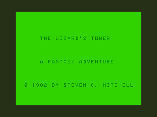 The Wizard's Tower (TRS-80 CoCo) screenshot: Title Screen