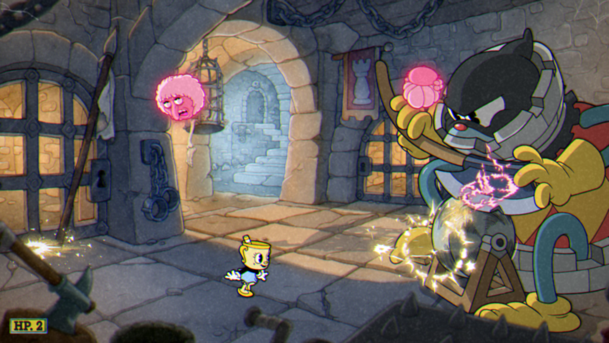 Cuphead: The Delicious Last Course (Windows) screenshot: The King's Leap - Vs. The Rook