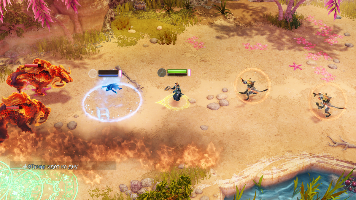 Nine Parchments (Windows) screenshot: These hogs leave an elemental trail behind