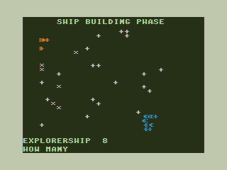 Final Frontier (TRS-80 CoCo) screenshot: Creating New Vessels
