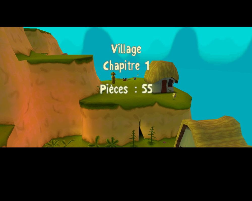 Disney's The Emperor's New Groove (Windows) screenshot: After the animated start to the chapter there's a fly-by of the area showing the location of the coins and the hazards to be negotiated