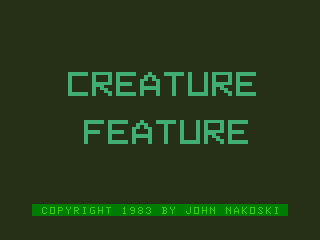 Creature Feature (TRS-80 CoCo) screenshot: Title Screen