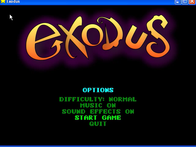 Exodus (Windows) screenshot: Main menu