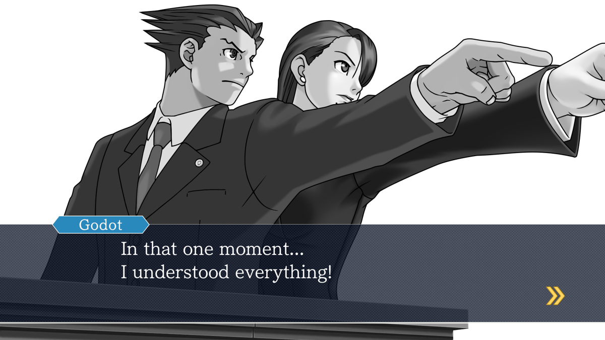 Phoenix Wright: Ace Attorney Trilogy (Windows) screenshot: Phoenix Wright 3. In that one moment... I understood everything