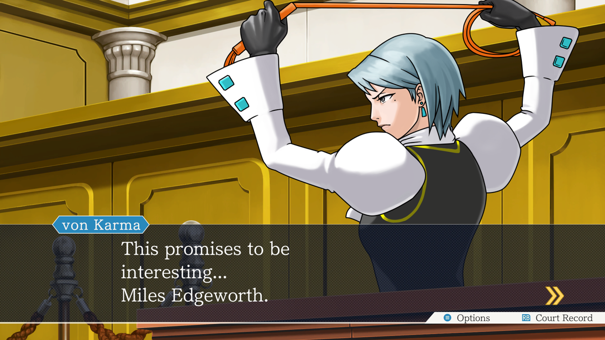 Phoenix Wright: Ace Attorney Trilogy (Windows) screenshot: Phoenix Wright 3. Even Franzisca is back from Germany for this case