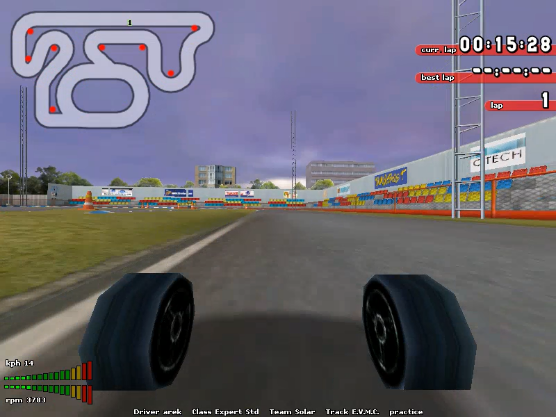 Big Scale Racing (Windows) screenshot: Interesting camera angle