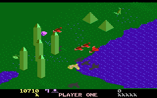 Desert Falcon (Atari 7800) screenshot: A swarm of incoming enemies!