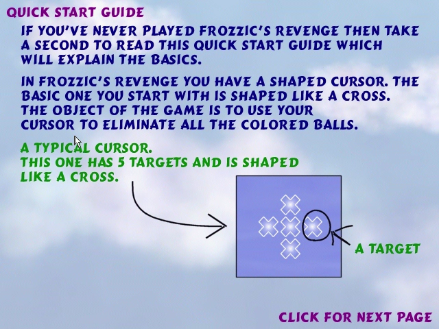 Frozzic's Revenge (Windows) screenshot: How to play