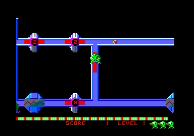 Octoplex (Amstrad CPC) screenshot: The goal is to paint the whole floor of the level.