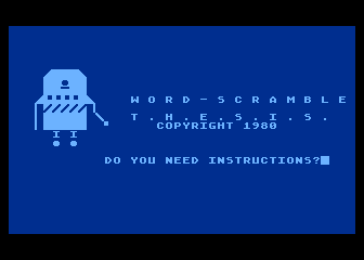Word-Scramble (Atari 8-bit) screenshot: Title Screen