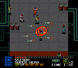 Last Alert (TurboGrafx CD) screenshot: Guy's rank is Super Hero and he shoots rows of rockets