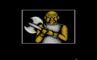Schwert und Magie IV: Folge 7+8 (Commodore 64) screenshot: Folge 8: Now most of the encounters are actually graphically illustrated. An Orc!