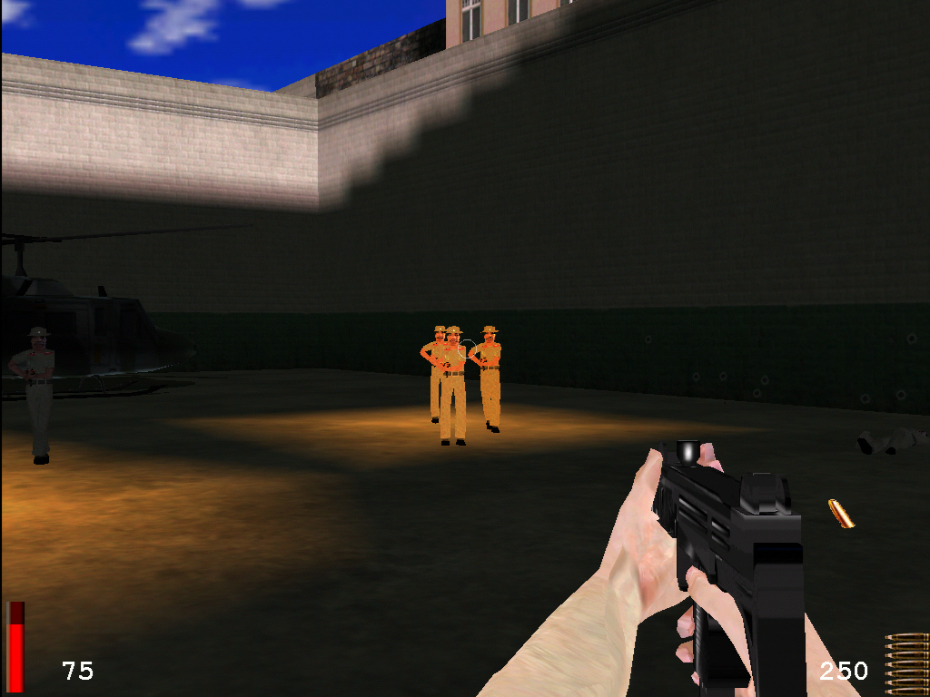 W.A.R. Soldiers (Windows) screenshot: Your rescue helicopter is waiting for you. But first kill a lot of guys.