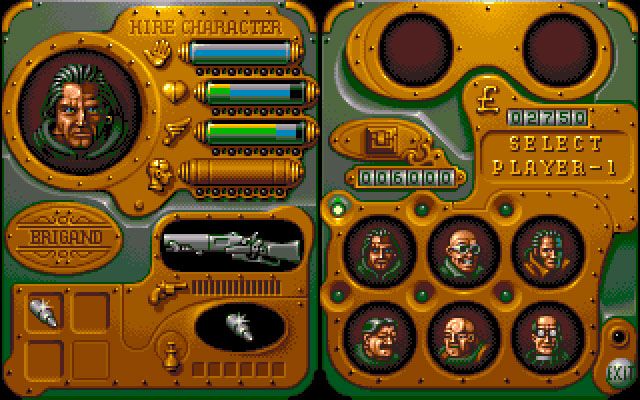 Soldiers of Fortune (Amiga) screenshot: This is where you get to choose two characters to play as