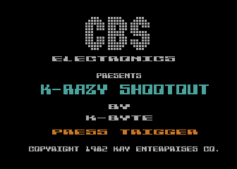 K-Razy Shoot-Out (Atari 5200) screenshot: Title screen