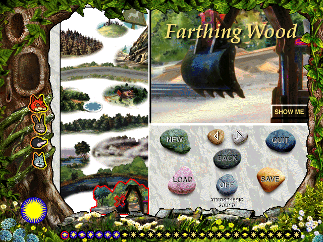 The Animals of Farthing Wood (Windows) screenshot: Main menu