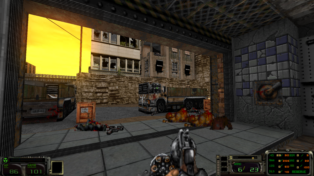 Ashes 2063 (Windows) screenshot: The aftermath after opening a gate to a new area. <i>(Ashes 2063: Enriched Edition v2.2)</i>