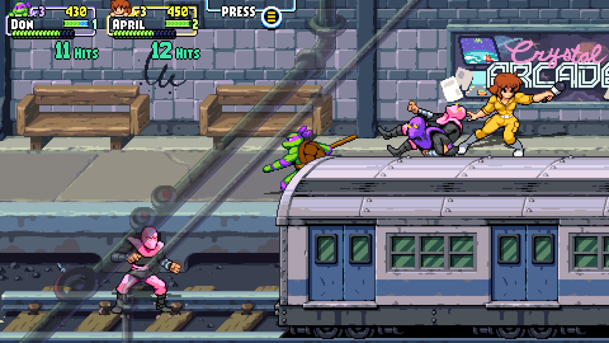 Teenage Mutant Ninja Turtles: Shredder's Revenge (Windows) screenshot: In the subway