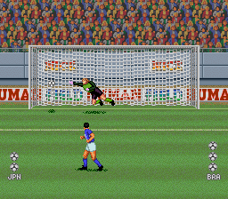 Super Formation Soccer II (SNES) screenshot: Penalty Kick