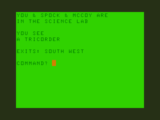 Star Trek Adventure #2 (TRS-80 CoCo) screenshot: The Science Lab