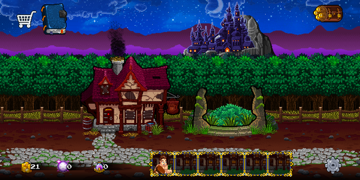 Soda Dungeon 2 (Android) screenshot: Town view