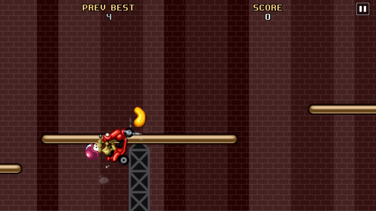 Rat on the Run (Android) screenshot: Hanging on for dear life