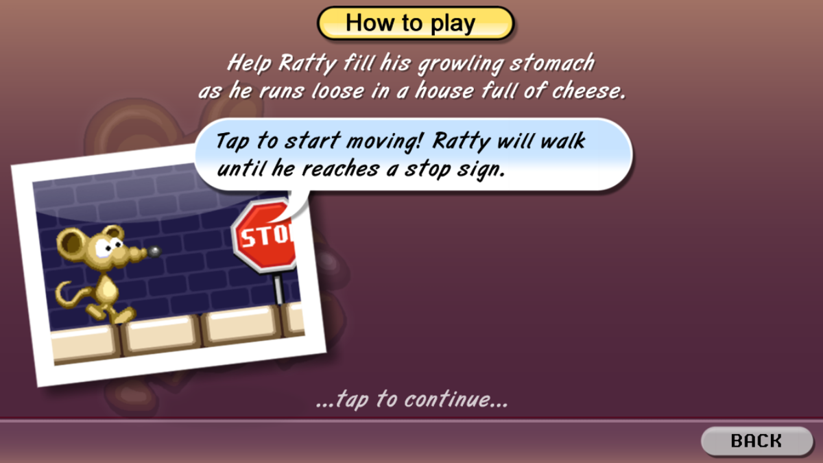 Rat on the Run (Android) screenshot: Instructions