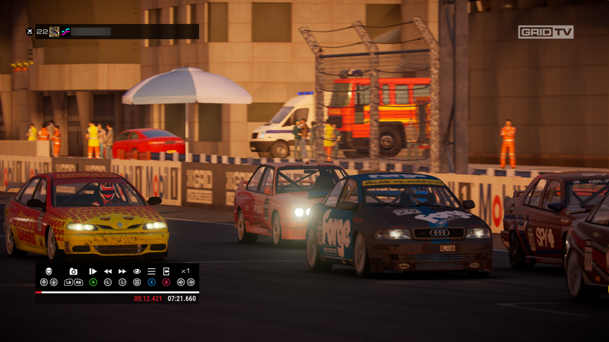 GRID: Legends (Xbox Series) screenshot: You can review replay of every race using TV-like cameras.