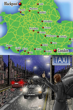 Road to Vegas (Nintendo DS) screenshot: London > Blackpool