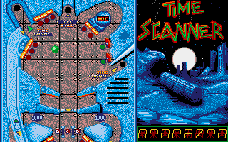 Time Scanner (Amiga) screenshot: If you shoot the ball into the time tunnel you enter a new pinball table.