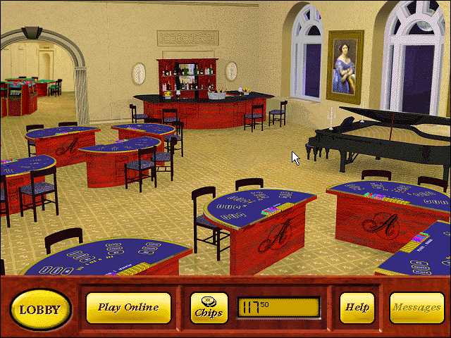 Avalon Casinos (Windows 3.x) screenshot: The second set of gambling tables