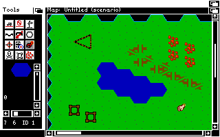 Halls of Montezuma: A Battle History of the United States Marine Corps (Amiga) screenshot: Using the Warplan scenario editor.
