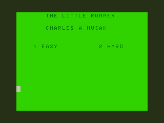 The Little Runner (TRS-80 CoCo) screenshot: Title Screen